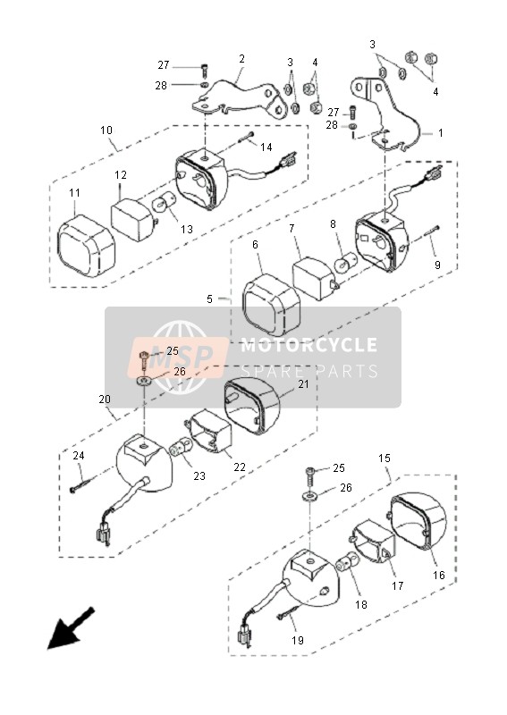 5JHH33140000, Fassung, Blinker 1, Yamaha, 0